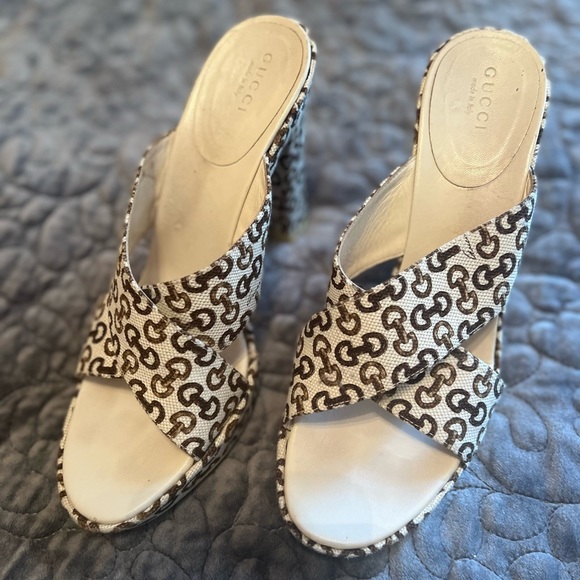 Gucci Shoes - Gucci Horsebit Block Heel Wedges
